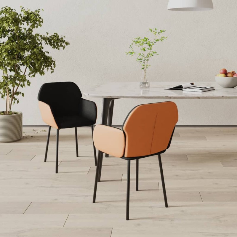vidaXL Esszimmerstühle 2 Stk. Schwarz Stoff und Kunstleder vidaXL Esszimmerstühle 2 Stk. Schwarz Stoff und Kunstleder