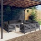vidaXL 13-tlg. Garten-Lounge-Set mit Anthrazit Kissen Kiefernholz vidaXL 13-tlg. Garten-Lounge-Set mit Anthrazit Kissen Kiefernholz