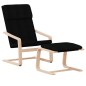 vidaXL Relaxsessel mit Hocker Schwarz Stoff vidaXL Relaxsessel mit Hocker Schwarz Stoff