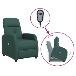vidaXL Massagesessel mit Aufstehhilfe Dunkelgrün Stoff