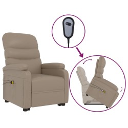 vidaXL Massagesessel mit Aufstehhilfe Cappuccino-Braun Kunstleder