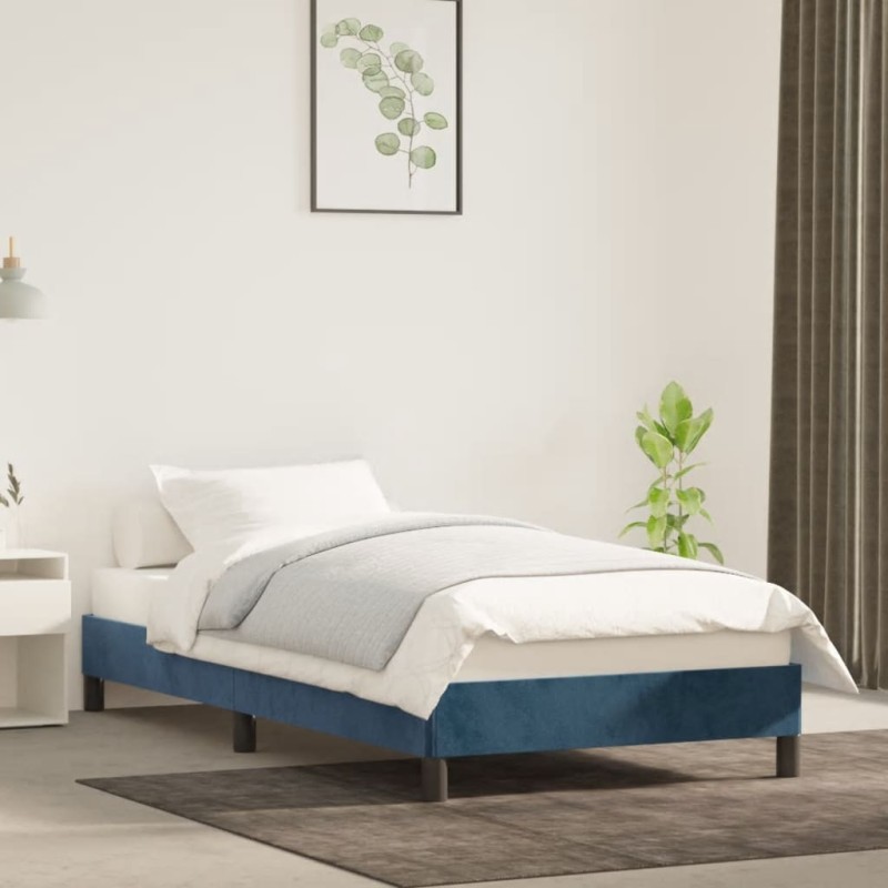 vidaXL Bettgestell Dunkelblau 100x200 cm Samt vidaXL Bettgestell Dunkelblau 100x200 cm Samt
