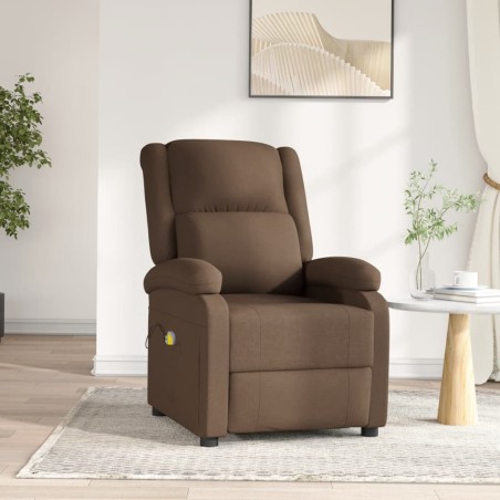 vidaXL Massagesessel Elektrisch Braun Stoff