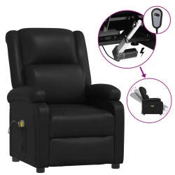vidaXL Massagesessel Elektrisch Schwarz Kunstleder