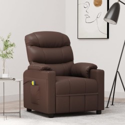vidaXL Massagesessel Braun Kunstleder