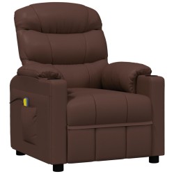 vidaXL Massagesessel Braun Kunstleder