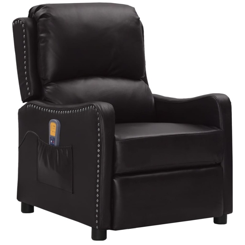 vidaXL Massagesessel Schwarz Glänzendes Kunstleder vidaXL Massagesessel Schwarz Glänzendes Kunstleder