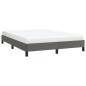 Bettgestell Grau 140x190 cm Kunstleder Bettgestell Grau 140x190 cm Kunstleder