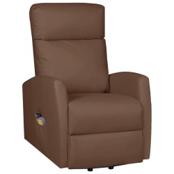 vidaXL Massagesessel mit Aufstehhilfe Braun Kunstleder