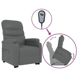 vidaXL Massagesessel mit Aufstehhilfe Anthrazit Kunstleder