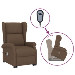 vidaXL Massagesessel mit Aufstehhilfe Braun Stoff