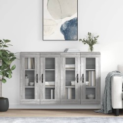 vidaXL Wandschränke 2 Stk. Grau Sonoma Holzwerkstoff