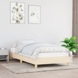 Bettgestell Creme 90x200 cm Stoff