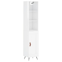 vidaXL Highboard Hochglanz-Weiß 34,5x34x180 cm Holzwerkstoff