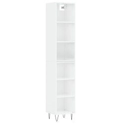 vidaXL Highboard Hochglanz-Weiß 34,5x32,5x180 cm Holzwerkstoff
