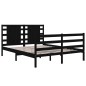 vidaXL Massivholzbett Schwarz Kiefer 120x190 cm vidaXL Massivholzbett Schwarz Kiefer 120x190 cm