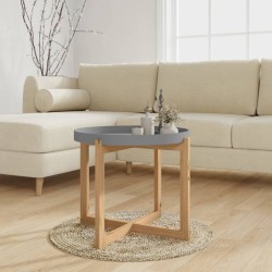 vidaXL Couchtisch Grau 53x53x43,5 cm Holzwerkstoff & Massivholz Kiefer