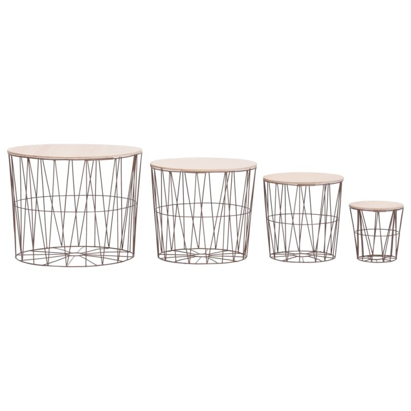 vidaXL Couchtisch 4 Stk. Kupferfarben vidaXL Couchtisch 4 Stk. Kupferfarben