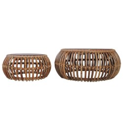 vidaXL Couchtische 2 Stk. Natur Rattan