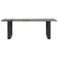 vidaXL Couchtisch Lebendige Kanten Grau 115x60x40cm Massivholz Akazie