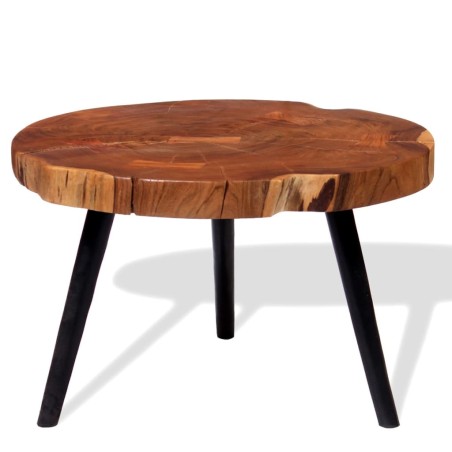 vidaXL Couchtisch mit massiver Akazienholz-Scheibe (55-60) x 40 cm