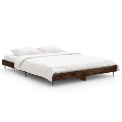 vidaXL Bettgestell Räuchereiche 140x190 cm Holzwerkstoff
