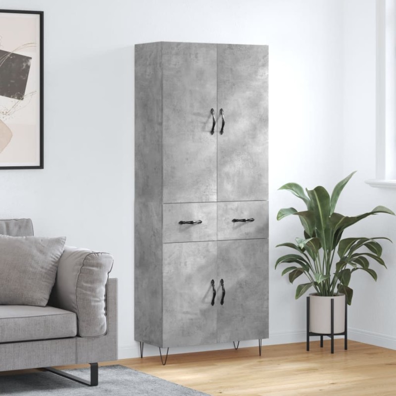 vidaXL Highboard Betongrau 69,5x34x180 cm Holzwerkstoff vidaXL Highboard Betongrau 69,5x34x180 cm Holzwerkstoff