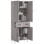 vidaXL Highboard Grau Sonoma 69,5x34x180 cm Holzwerkstoff vidaXL Highboard Grau Sonoma 69,5x34x180 cm Holzwerkstoff