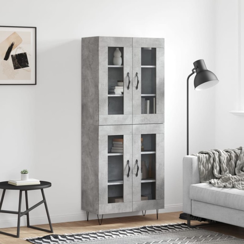 vidaXL Highboard Betongrau 69,5x34x180 cm Holzwerkstoff vidaXL Highboard Betongrau 69,5x34x180 cm Holzwerkstoff