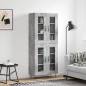 vidaXL Highboard Betongrau 69,5x34x180 cm Holzwerkstoff vidaXL Highboard Betongrau 69,5x34x180 cm Holzwerkstoff
