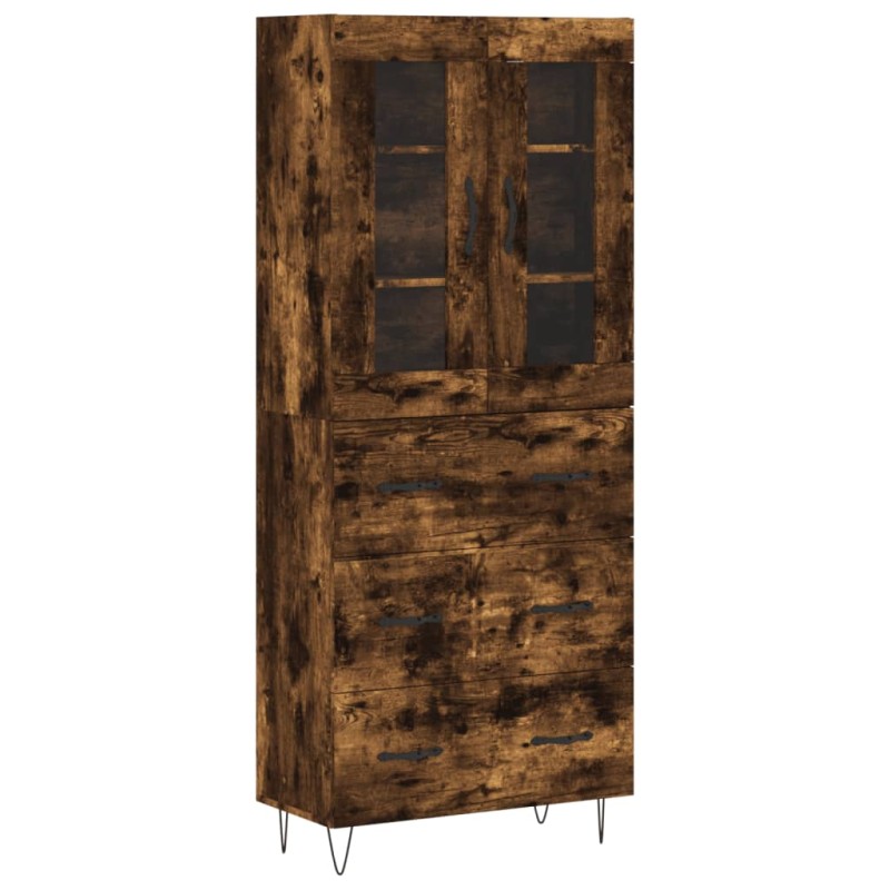vidaXL Highboard Räuchereiche 69,5x34x180 cm Holzwerkstoff vidaXL Highboard Räuchereiche 69,5x34x180 cm Holzwerkstoff