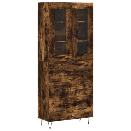 vidaXL Highboard Räuchereiche 69,5x34x180 cm Holzwerkstoff
