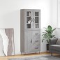 vidaXL Highboard Grau Sonoma 69,5x34x180 cm Holzwerkstoff vidaXL Highboard Grau Sonoma 69,5x34x180 cm Holzwerkstoff