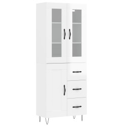 vidaXL Highboard Hochglanz-Weiß 69,5x34x180 cm Holzwerkstoff