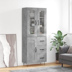 vidaXL Highboard Betongrau 69,5x34x180 cm Holzwerkstoff