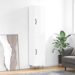 vidaXL Highboard Hochglanz-Weiß 34,5x34x180 cm Holzwerkstoff