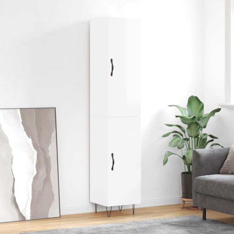 vidaXL Highboard Hochglanz-Weiß 34,5x34x180 cm Holzwerkstoff vidaXL Highboard Hochglanz-Weiß 34,5x34x180 cm Holzwerkstoff