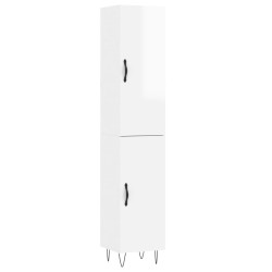 vidaXL Highboard Hochglanz-Weiß 34,5x34x180 cm Holzwerkstoff