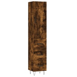 vidaXL Highboard Räuchereiche 34,5x34x180 cm Holzwerkstoff