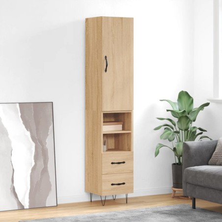 vidaXL Highboard Sonoma-Eiche 34,5x34x180 cm Holzwerkstoff