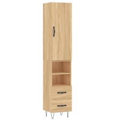 vidaXL Highboard Sonoma-Eiche 34,5x34x180 cm Holzwerkstoff
