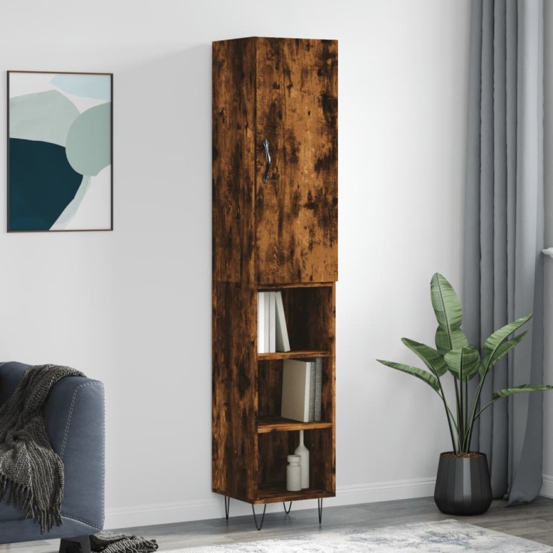vidaXL Highboard Räuchereiche 34,5x34x180 cm Holzwerkstoff vidaXL Highboard Räuchereiche 34,5x34x180 cm Holzwerkstoff