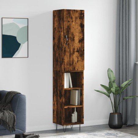 vidaXL Highboard Räuchereiche 34,5x34x180 cm Holzwerkstoff
