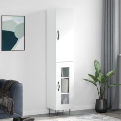 vidaXL Highboard Hochglanz-Weiß 34,5x34x180 cm Holzwerkstoff