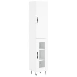 vidaXL Highboard Hochglanz-Weiß 34,5x34x180 cm Holzwerkstoff