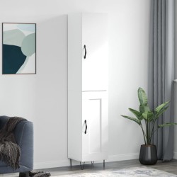 vidaXL Highboard Hochglanz-Weiß 34,5x34x180 cm Holzwerkstoff