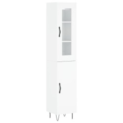 vidaXL Highboard Hochglanz-Weiß 34,5x34x180 cm Holzwerkstoff