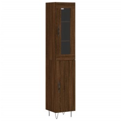 vidaXL Highboard Braun Eichen-Optik 34,5x34x180 cm Holzwerkstoff