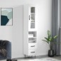 vidaXL Highboard Hochglanz-Weiß 34,5x34x180 cm Holzwerkstoff vidaXL Highboard Hochglanz-Weiß 34,5x34x180 cm Holzwerkstoff