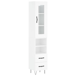 vidaXL Highboard Hochglanz-Weiß 34,5x34x180 cm Holzwerkstoff